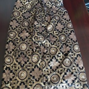 classy sequined gold and copper colored skirt.